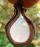 Bold Rose Quartz Pendant in Copper