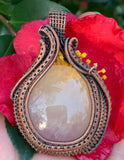 Bold Rose Quartz Pendant in Copper