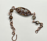 Adjustable Fire Opal and Copper Bracelet