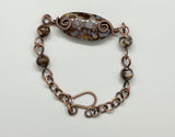 Adjustable Fire Opal and Copper Bracelet