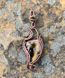 Multi-colored Tourmaline Pendant in Copper with swinging bail.
