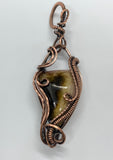 Multi-colored Tourmaline Pendant in Copper with swinging bail.