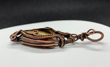 Multi-colored Tourmaline Pendant in Copper with swinging bail.
