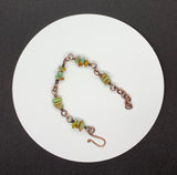 Adjustable Kingman Turquoise Chips Bracelet in Copper.