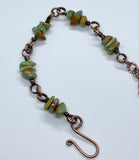 Adjustable Kingman Turquoise Chips Bracelet in Copper.