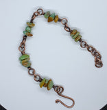 Adjustable Kingman Turquoise Chips Bracelet in Copper.