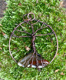 Copper and Agate Tree of Life Pendant