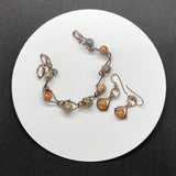 Colorful Picasso Jasper Bracelet and Hypoallergenic Earring set