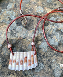 Drilled Shell Necklace with Copper and Leather.  Perfect for the Nature / Beach Lover!