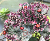 Red Brecciated Jasper and Copper Bracelet - adjustable