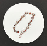 Red Brecciated Jasper and Copper Bracelet - adjustable