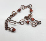 Red Brecciated Jasper and Copper Bracelet - adjustable