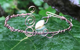 Boho style Bronze and Copper "Vine" Bracelet - 8" adjustable