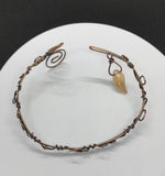 Bronze and Copper "Vine" Bracelet - 8" adjustable