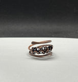 Organic Copper Ring - with heavy gauge hammered copper and copper weave.  Size 9.
