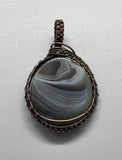 Striped Agate and Copper Pendant. The flow of the lines on this stone reminds me of an ocean wave. 