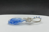 Beautiful Blue Lampwork Glass Pendant in Argentium Silver with glass beads on the bail. 