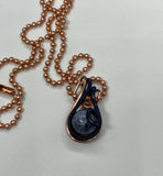 Dainty Blue Aluminum wire wrapped Copper and Sodalite Necklace.