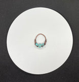 Wire Wrapped Copper Ring with 3 Turquoise Stones.  Size 9.
