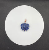 Carved Sodalite Butterfly Pendant set in Copper.
