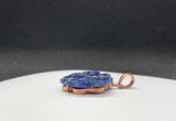 Carved Sodalite Butterfly Pendant set in Copper.