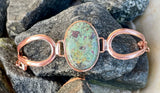 Adjustable Ruby in Kyanite Bracelet set in Copper.