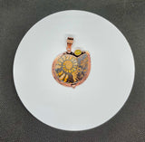 A beautiful blend of ancient history and warm, earthy elegance, this Ammonite pendant showcases the natural spiral fossil in a rich copper setting. The intricate patterns of the ammonite tell a story millions of years in the making, making this piece both eye-catching and meaningful.

Accented with a glowing amber stone, the pendant radiates warmth with its golden hues, perfectly complementing the copper tones.