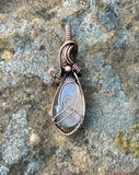 Gray Moonstone "Mother and Child" Pendant in Copper