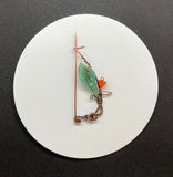 Copper Floral Aventurine and Crystal Pin.