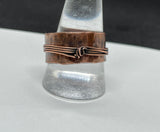 Heavy Gauge Hammered Copper Band Ring with Copper Strands.