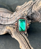 I couldn't pass up this beautiful Malachite and Copper Ring! The gorgeous natural green patterns of the Malachite make this piece truly eye-catching, but it's the little heart tucked into the design that makes it extra special. ❤️