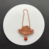 A one of a kind Copper Keychain in wire wrapped copper with a Red Jasper Dangle.