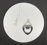 Hematite Heart Necklace in Sterling Silver