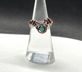 Adjustable Wire Wrapped Copper and Turquoise Toe Ring.