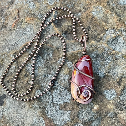 Tumbled Mookaite Necklace in Copper