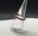 Unique Adjustable Hammered Copper and Wire Wrapped Copper Ring. Could also be worn as a toe ring.