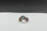 Adjustable Wire Wrapped Copper and Turquoise Toe Ring.
