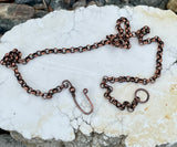 19" Solid Copper Rolo Chain with handmade clasp.