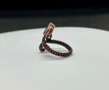 Adjustable Wire Wrapped Copper and Fancy Jasper Heart Ring.