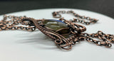 Flashy Blue Labradorite Necklace in Copper.