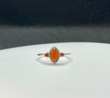 Sterling Silver Faceted Carnelian Ring.