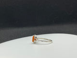 Sterling Silver Faceted Carnelian Ring.