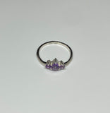 Sterling Silver Faceted Amethyst Ring