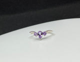 Sterling Silver Faceted Amethyst Ring