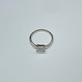 Sterling Silver Rectangle Opal Ring