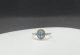 Sterling Silver Faceted Blue Topaz Ring