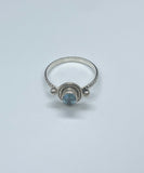 Sterling Silver Faceted Blue Topaz Ring