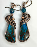 These Hypoallergenic Azurite and Copper Earrings with Apatite Bead Accent on Niobseium Ear Wires are ideal for individuals who appreciate unique, handcrafted jewelry with striking gemstones. They are particularly suited for those with metal sensitivities who seek both comfort and style. These earrings appeal to those who enjoy bold colors and elegant designs, making them a perfect addition to any jewelry collection.