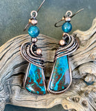 These Hypoallergenic Azurite and Copper Earrings with Apatite Bead Accent on Niobseium Ear Wires are ideal for individuals who appreciate unique, handcrafted jewelry with striking gemstones. They are particularly suited for those with metal sensitivities who seek both comfort and style. These earrings appeal to those who enjoy bold colors and elegant designs, making them a perfect addition to any jewelry collection.