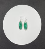 Stunning Green Malachite earrings set in Sterling Silver. 